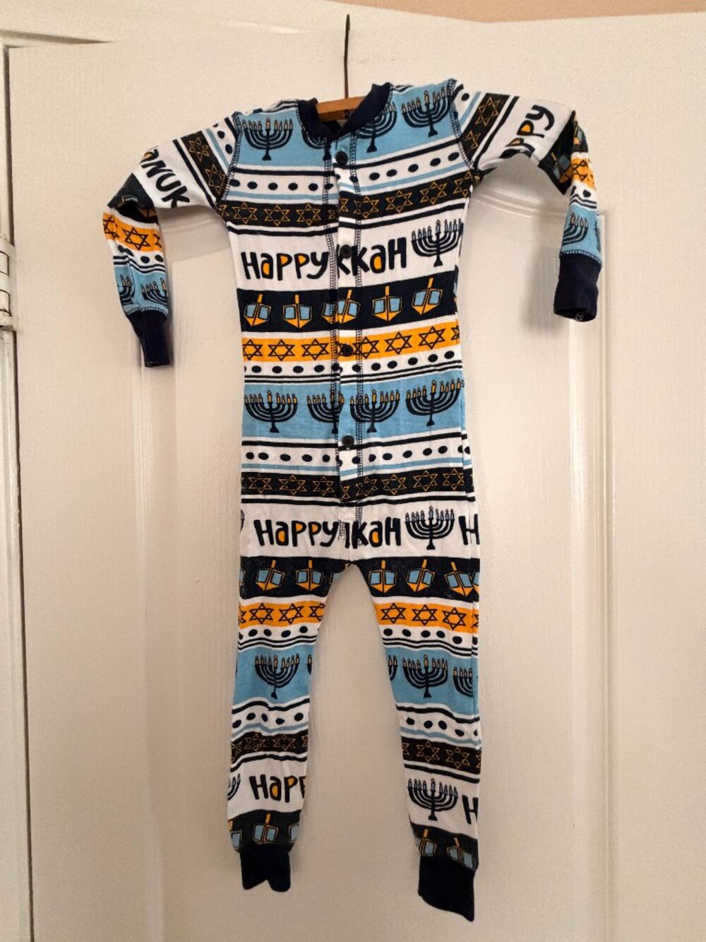 Lazy One Happy Hanukkah One Piece Pjs - Size 3T